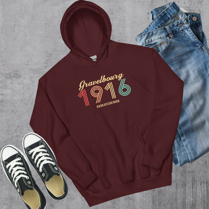 Gravelbourg Vintage Hoodie - Maroon / S