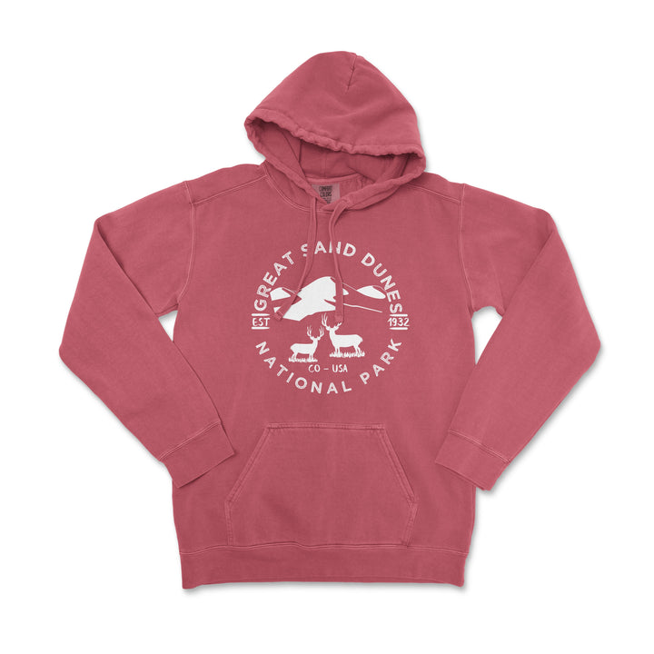 Great Sand Dunes National Park Comfort Colors Hoodie - S / Crimson - hoodie