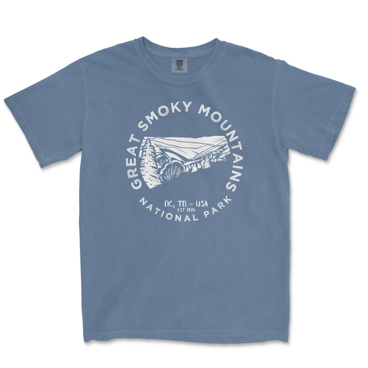 Great Smoky Mountains National Park Comfort Colors T Shirt - S / Blue Jean - tshirt