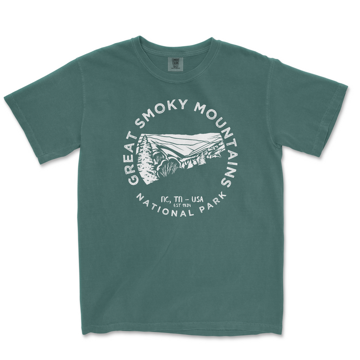 Great Smoky Mountains National Park Comfort Colors T Shirt - S / Blue Spruce - tshirt