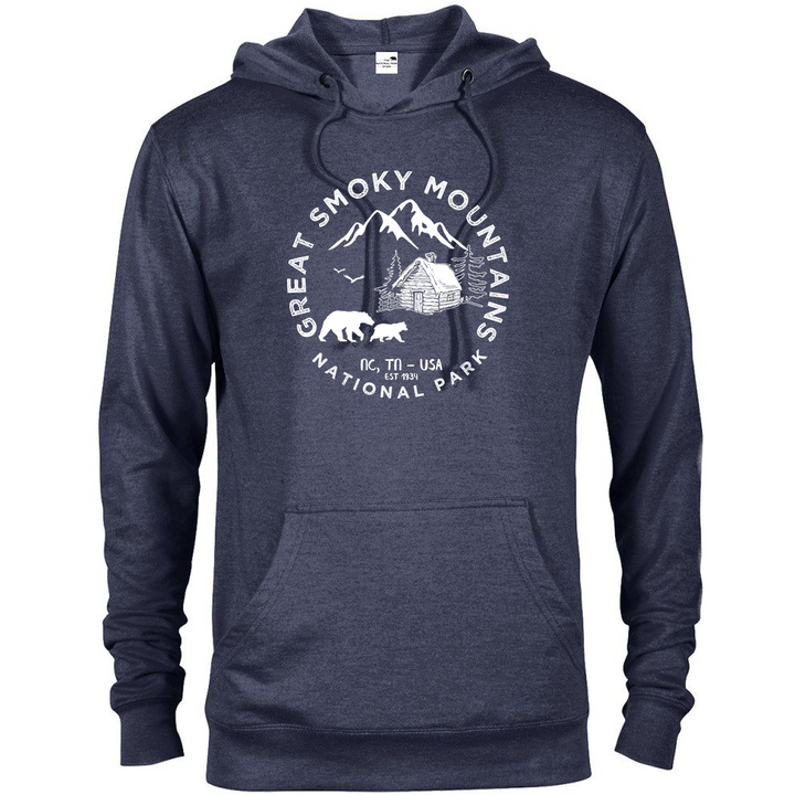 Great Smoky Mountains National Park Hoodie - S / Denim Heather - hoodie