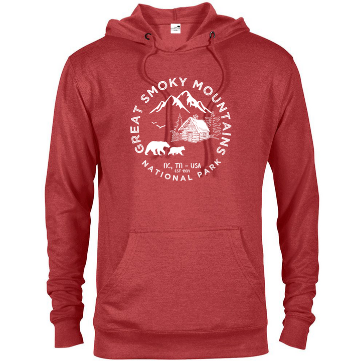 Great Smoky Mountains National Park Hoodie - S / Red Heather - hoodie