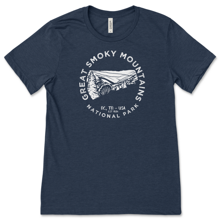 Great Smoky Mountains National Park T shirt - Heather Navy / S - tshirt