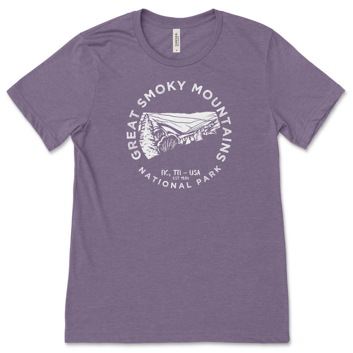 Great Smoky Mountains National Park T shirt - Heather Purple / S - tshirt