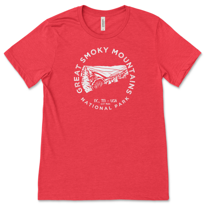 Great Smoky Mountains National Park T shirt - Heather Red / S - tshirt