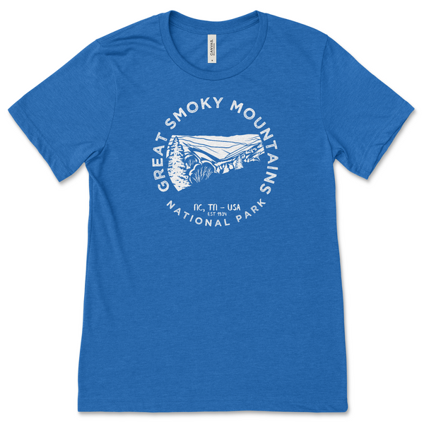 Great Smoky Mountains National Park T shirt - Heather True Royal / S - tshirt