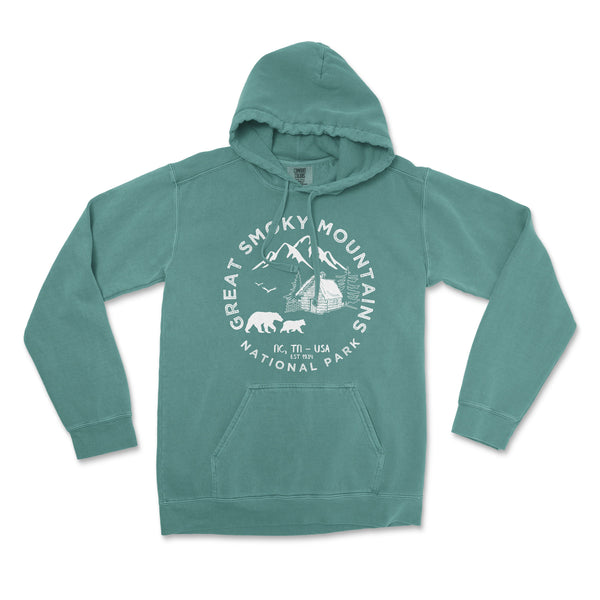 Great Smoky National Park Comfort Colors Hoodie - S / Blue Spruce - hoodie