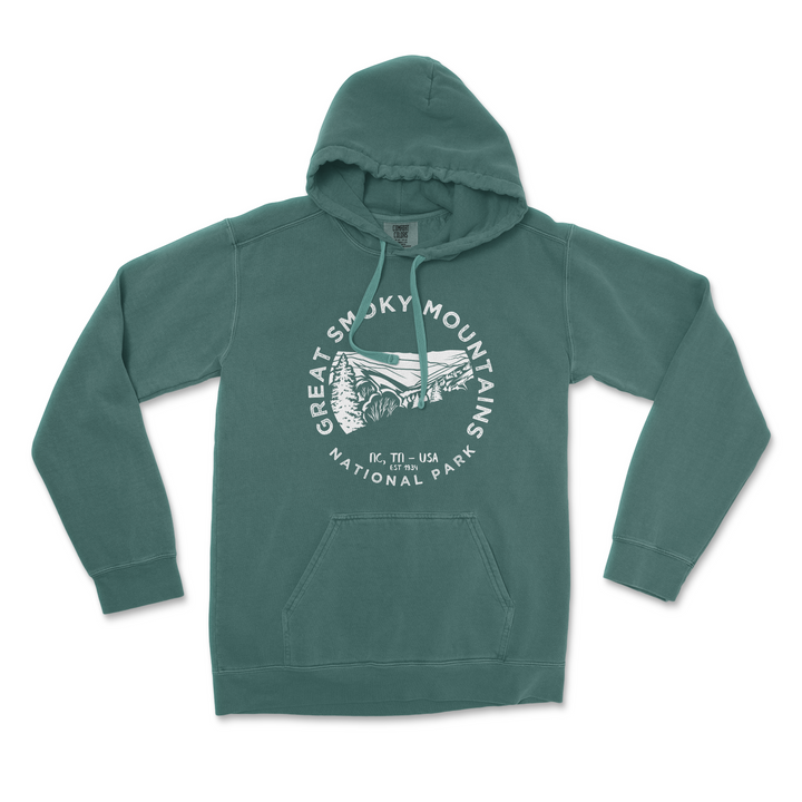 Great Smoky National Park Comfort Colors Hoodie - S / Blue Spruce - hoodie