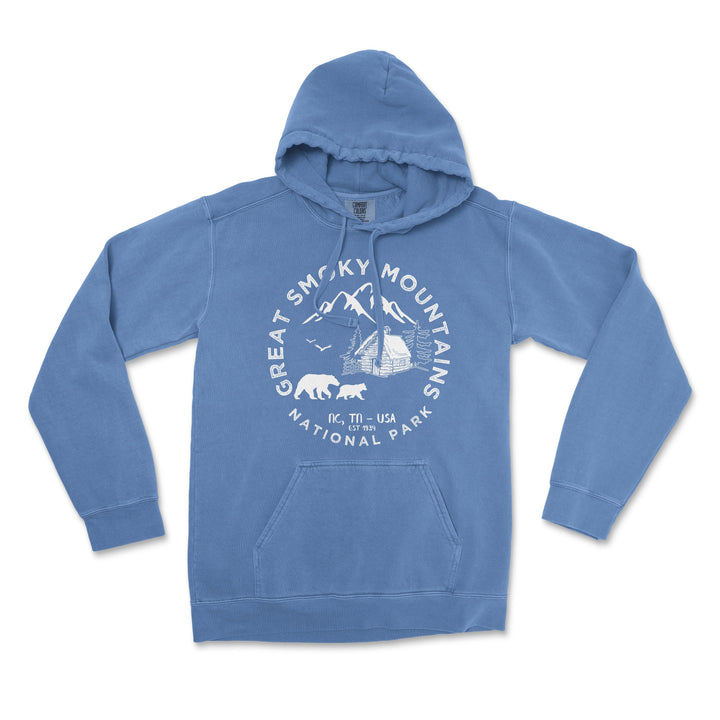 Great Smoky National Park Comfort Colors Hoodie - S / Flo Blue - hoodie