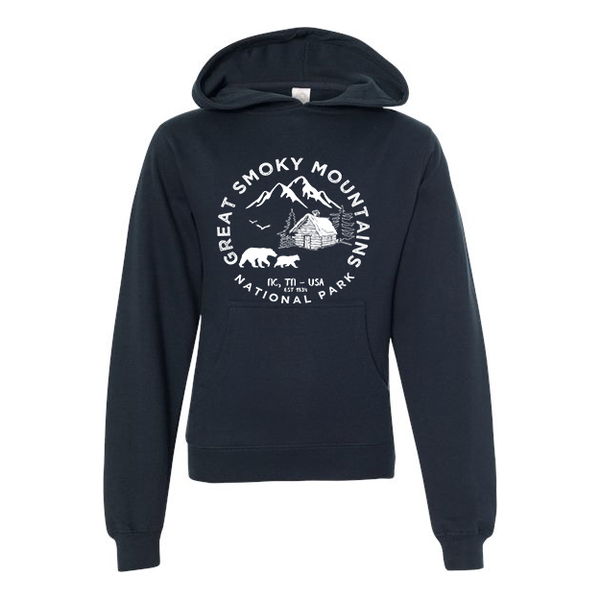 Great Smoky National Park Youth Hoodie Sweatshirt - S / Navy - hoodie