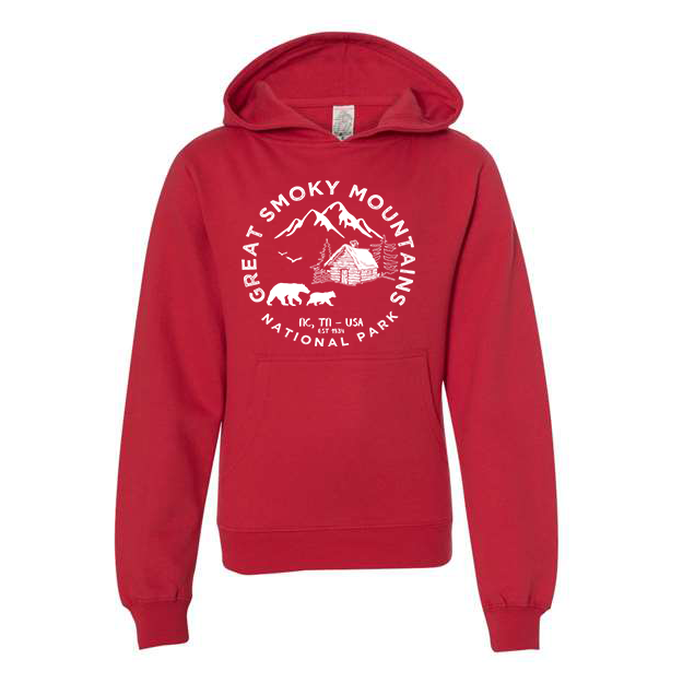 Great Smoky National Park Youth Hoodie Sweatshirt - S / Red - hoodie