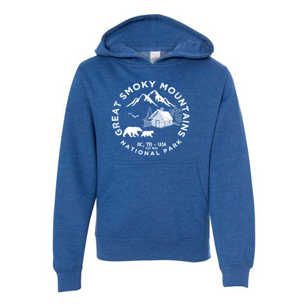 Great Smoky National Park Youth Hoodie Sweatshirt - S / Royal Heather - hoodie