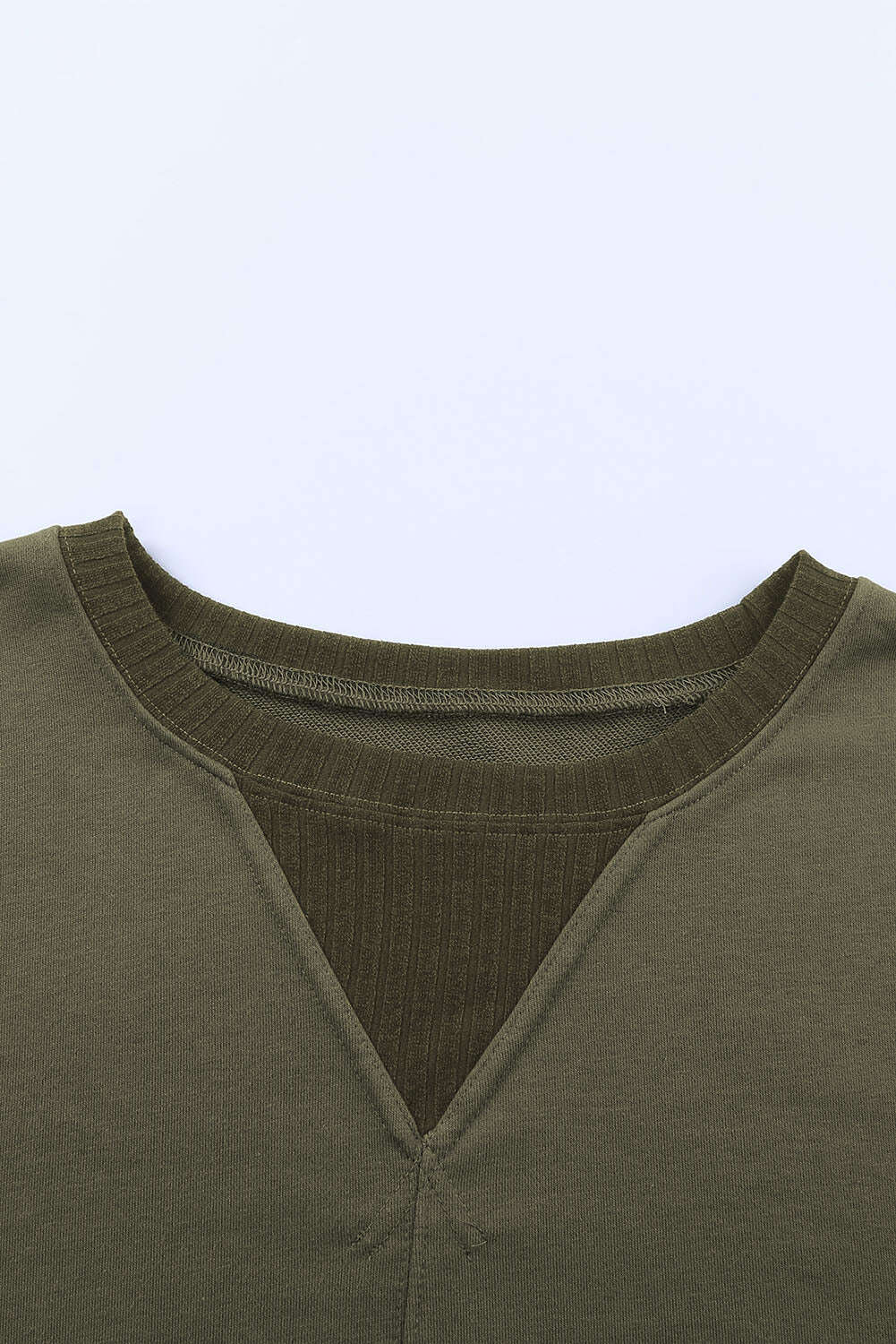 Sweatshirts & Hoodies-Green Casual Drop Shoulder Cropped Sweatshirt-torontoscreenprinting.ca