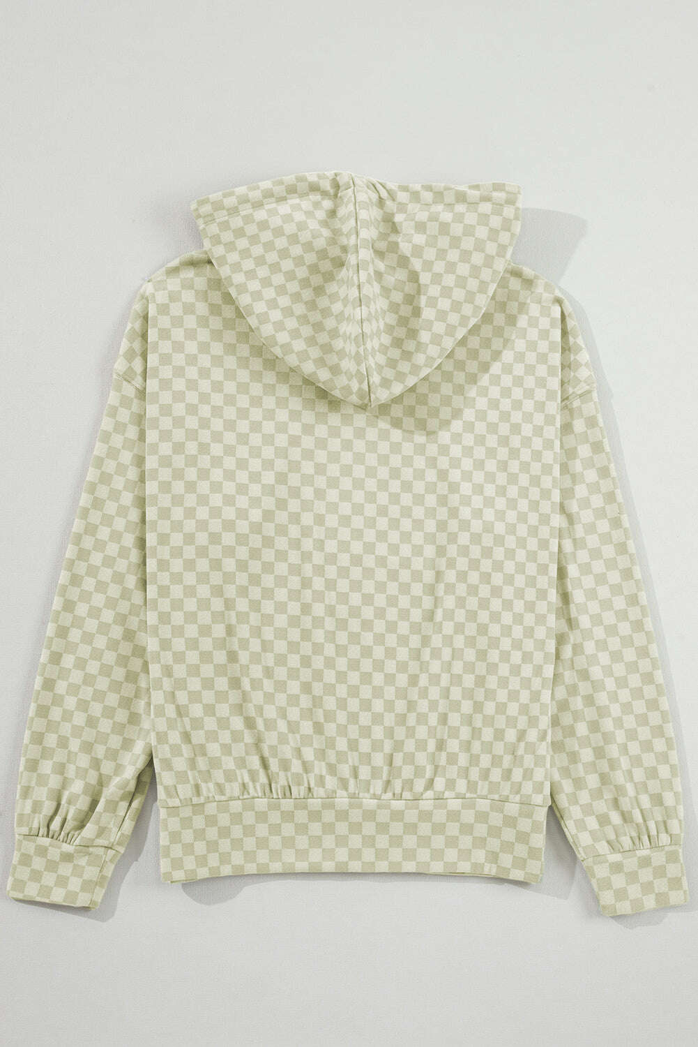 Sweatshirts & Hoodies-Green Checkered Kangaroo Pocket Hoodie-torontoscreenprinting.ca