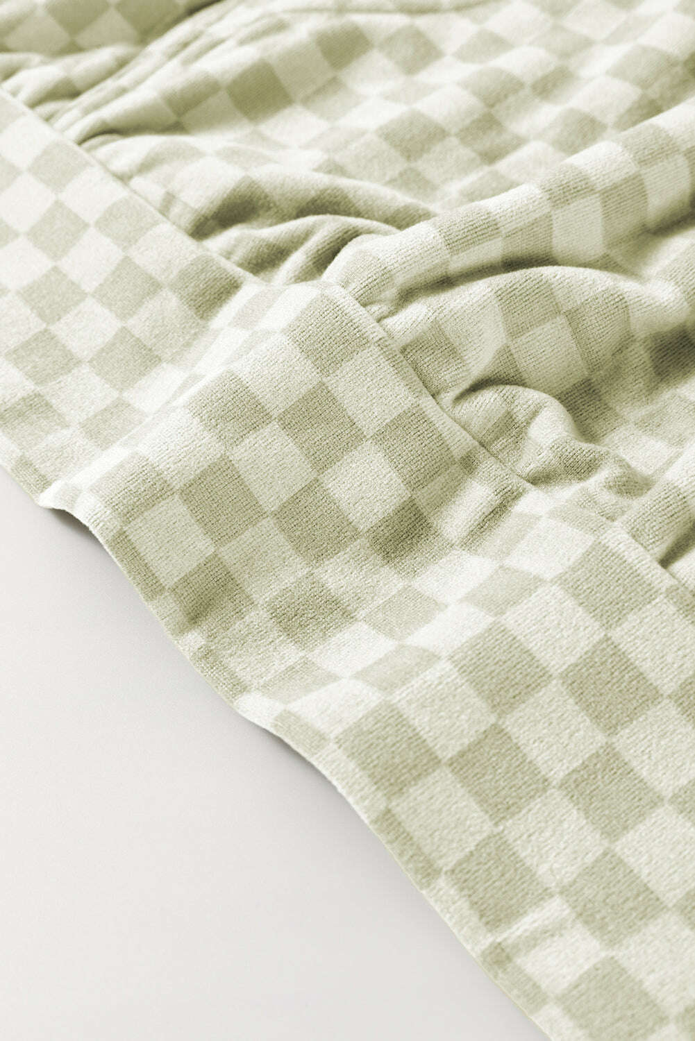 Sweatshirts & Hoodies-Green Checkered Kangaroo Pocket Hoodie-torontoscreenprinting.ca