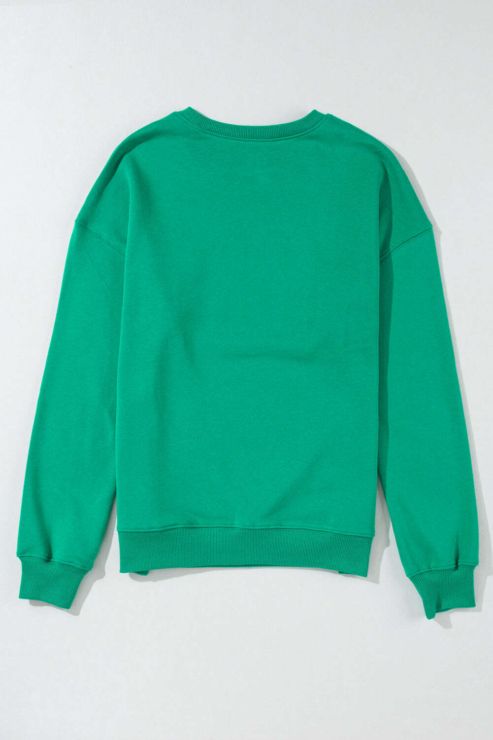 Sweatshirts & Hoodies-Green MERRY Print Drop Sleeve Pullover Sweatshirt-torontoscreenprinting.ca