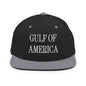 Two-tone snapback hat with America embroidered flat brim snapback design