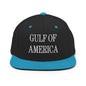 Black and blue America embroidered flat brim snapback hat with embroidery design