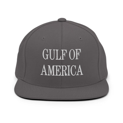 Gray flat-brimmed cap from Gulf of America Embroidered Flat Bill Brim Snapback Hat