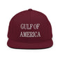 Maroon America Embroidered Flat Brim Snapback Hat with flat bill and embroidered flat design