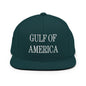 Green embroidered flat bill brim snapback hat from Gulf of America Embroidered Flat collection