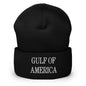 Black beanie hat featuring Gulf of America Embroidered Knit Cuffed Beanie design