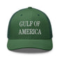 Green mesh trucker hat with America embroidered mesh design from Gulf of America