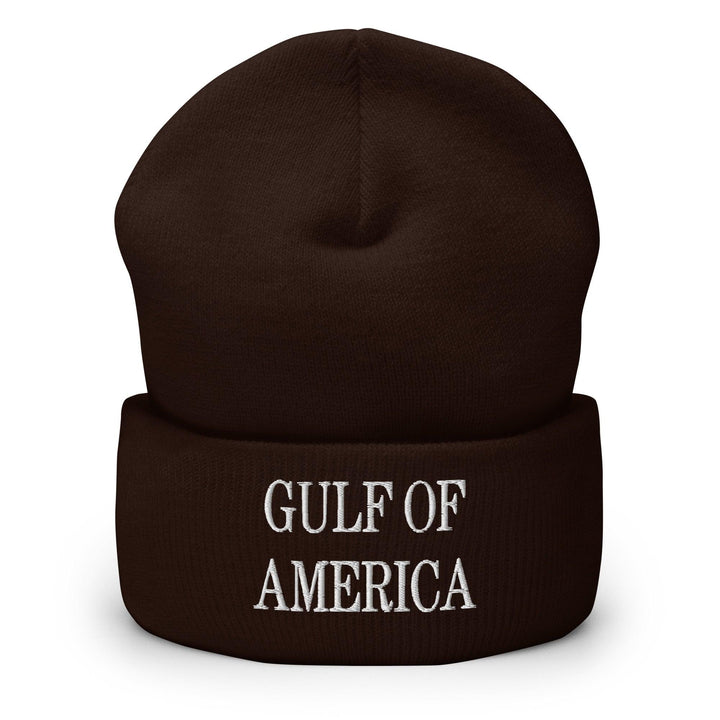 Gulf of America Embroidered Knit Cuffed Beanie - Brown