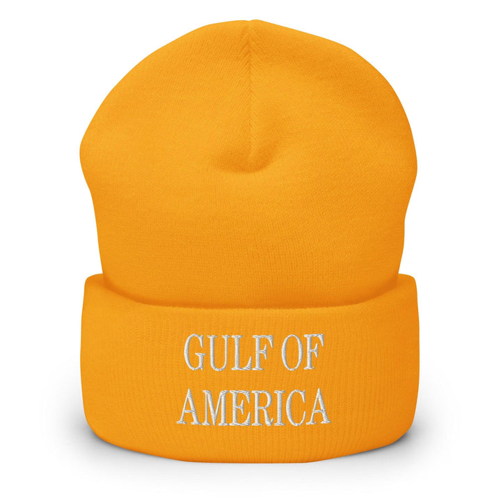 Gulf of America Embroidered Knit Cuffed Beanie - Gold