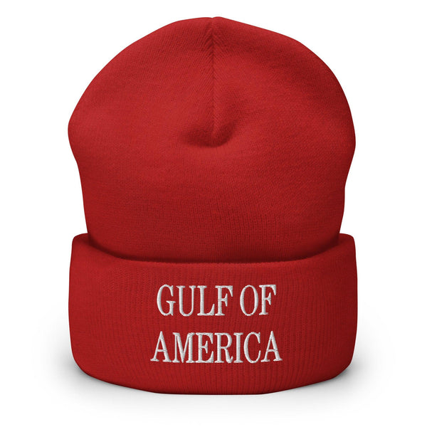 Gulf of America Embroidered Knit Cuffed Beanie - Red