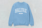 Light blue Halifax Canada sweatshirt on Halifax unisex heavyweight crewneck for custom apparel
