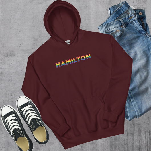 Hamilton ON Pride Hoodie - Maroon / S