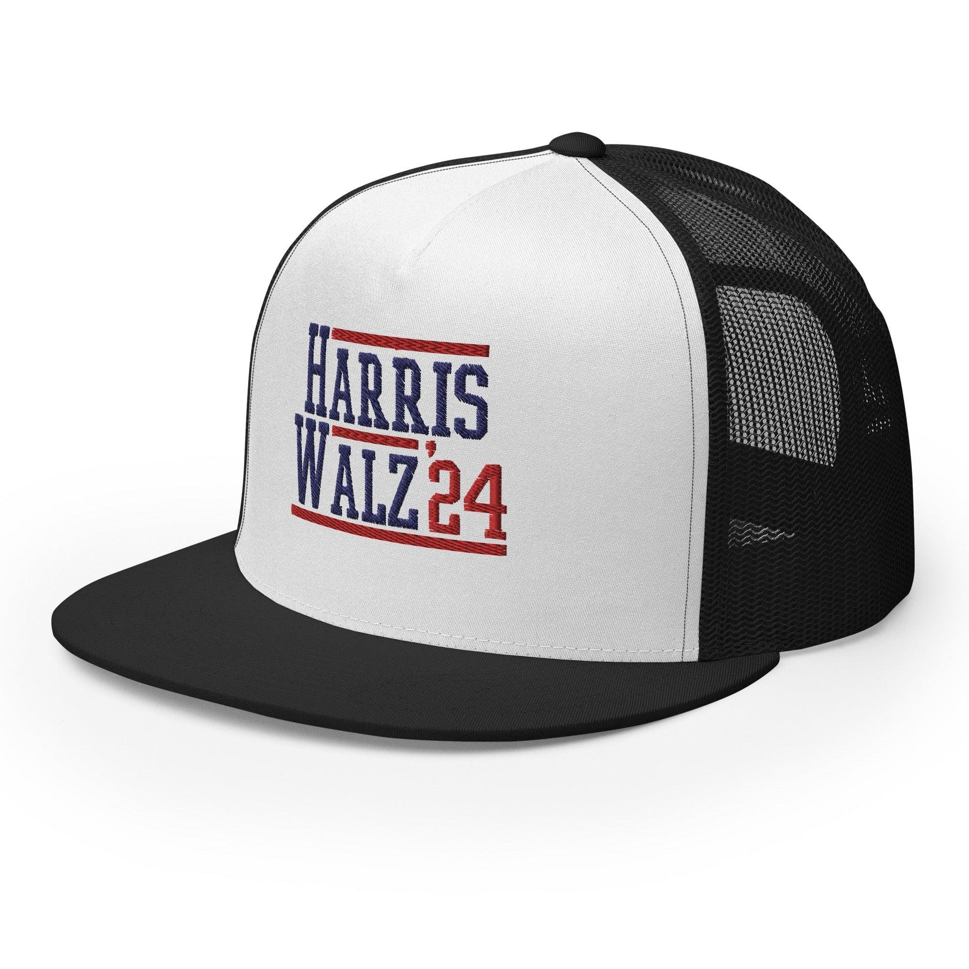 Harris Walz 2024 24 Flat Bill Brim Trucker Hat