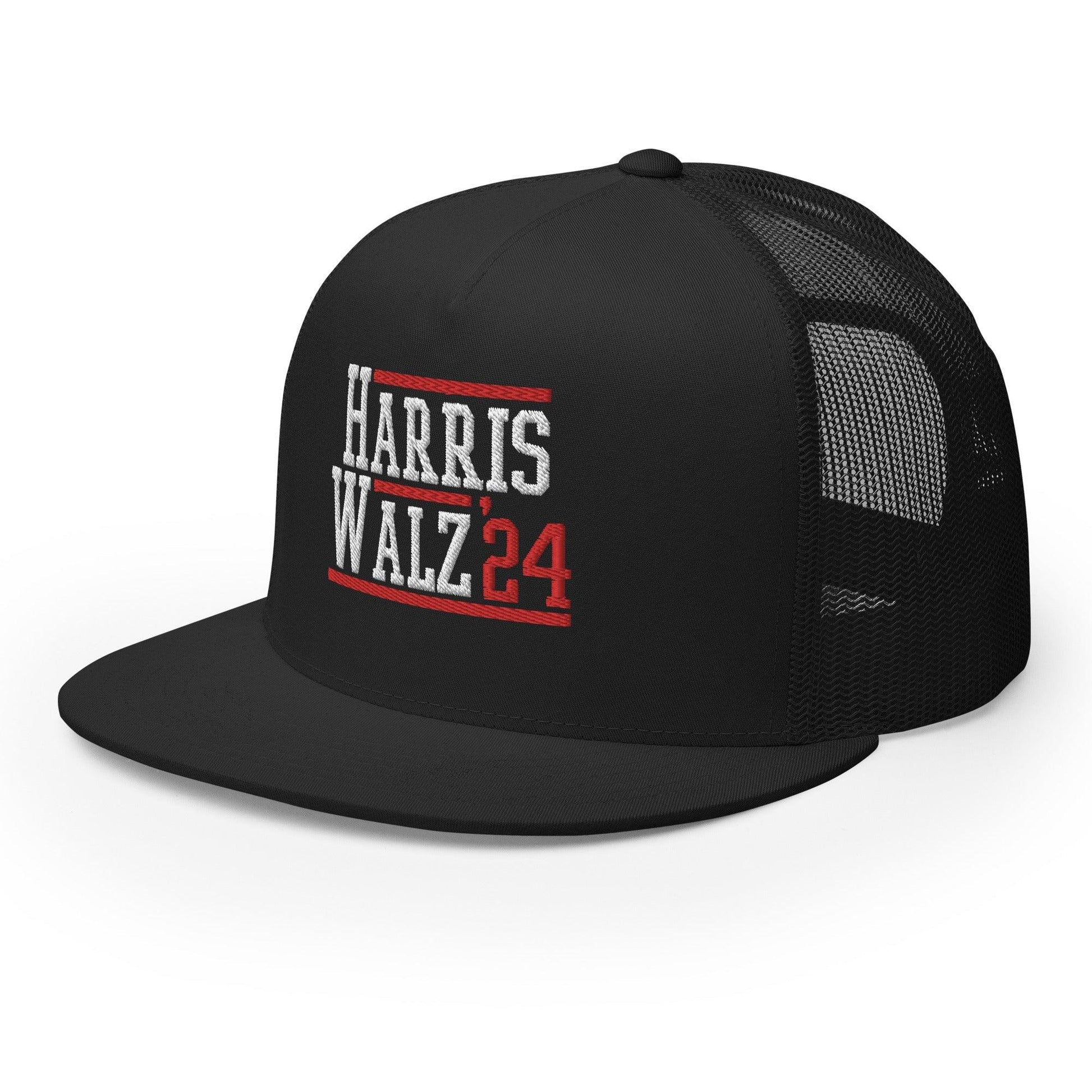 Harris Walz 2024 24 Flat Bill Brim Trucker Hat