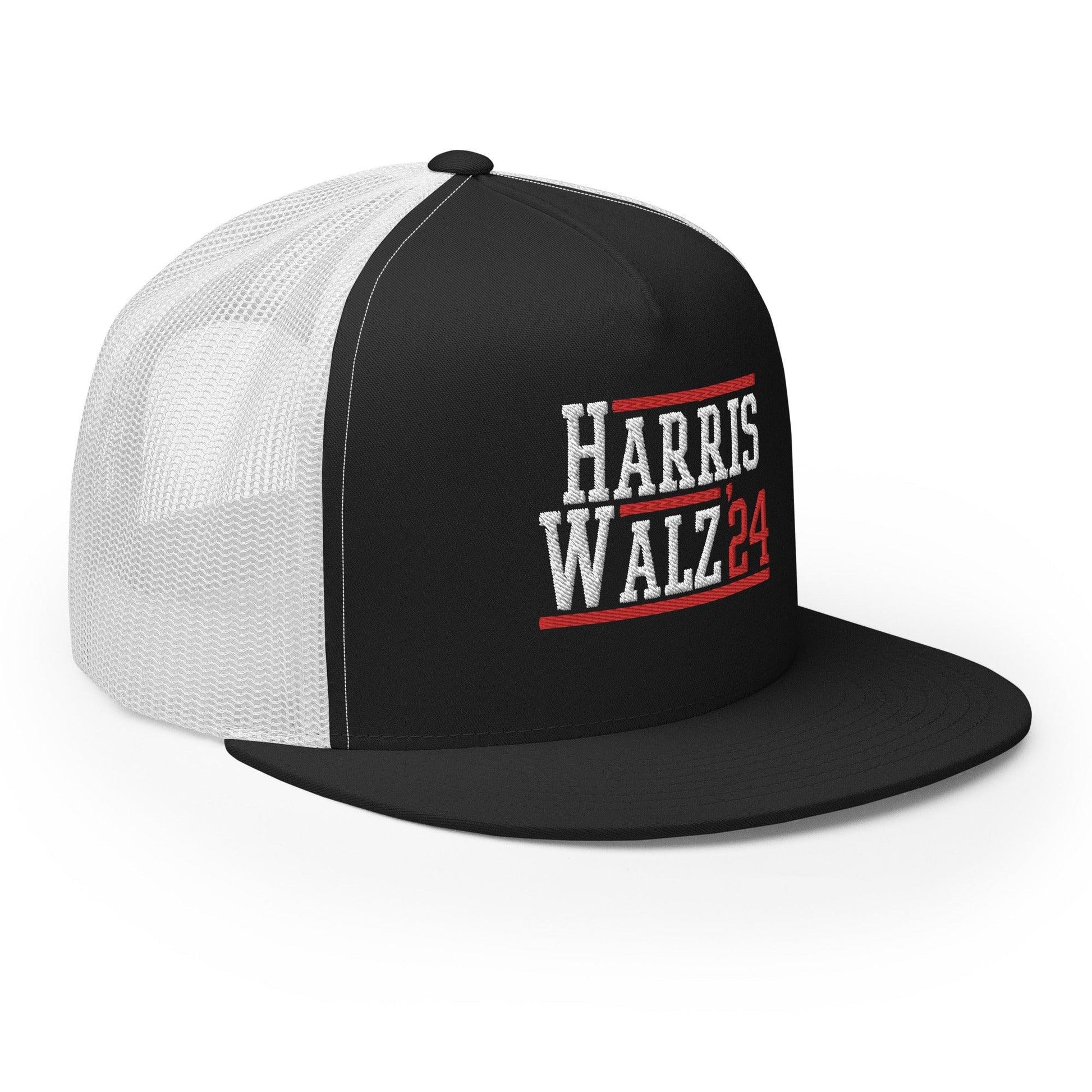 Harris Walz 2024 24 Flat Bill Brim Trucker Hat
