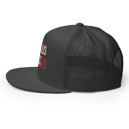 Harris Walz 2024 24 Flat Bill Brim Trucker Hat