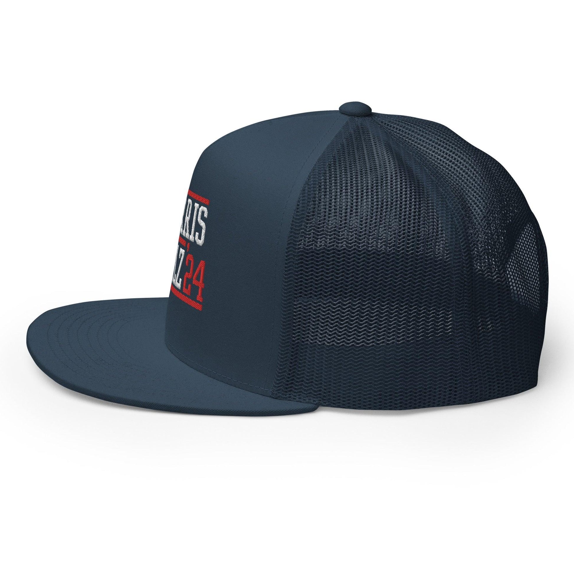 Harris Walz 2024 24 Flat Bill Brim Trucker Hat