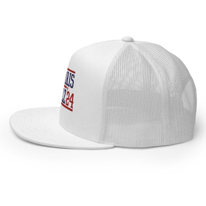 Harris Walz 2024 24 Flat Bill Brim Trucker Hat
