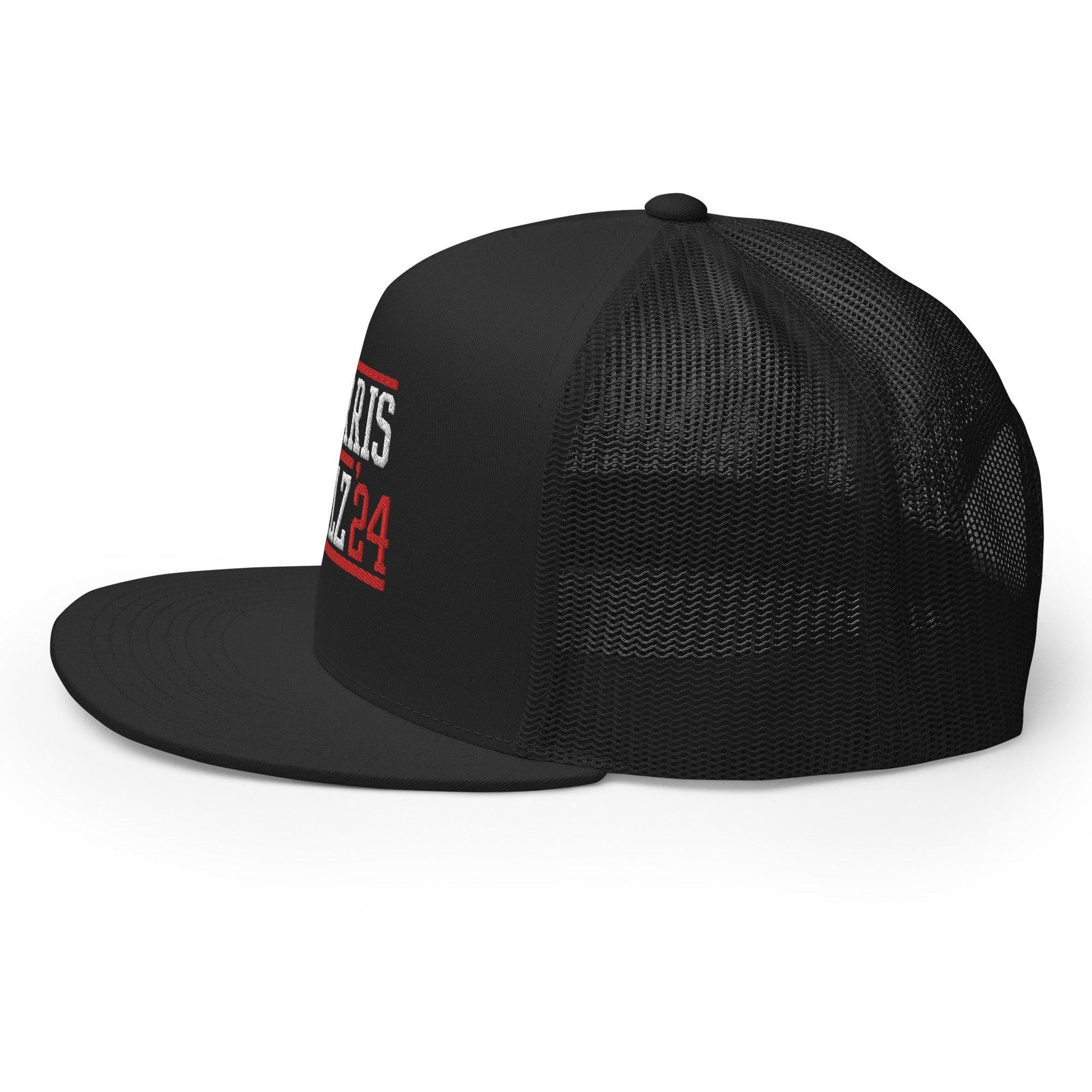 Harris Walz 2024 24 Flat Bill Brim Trucker Hat