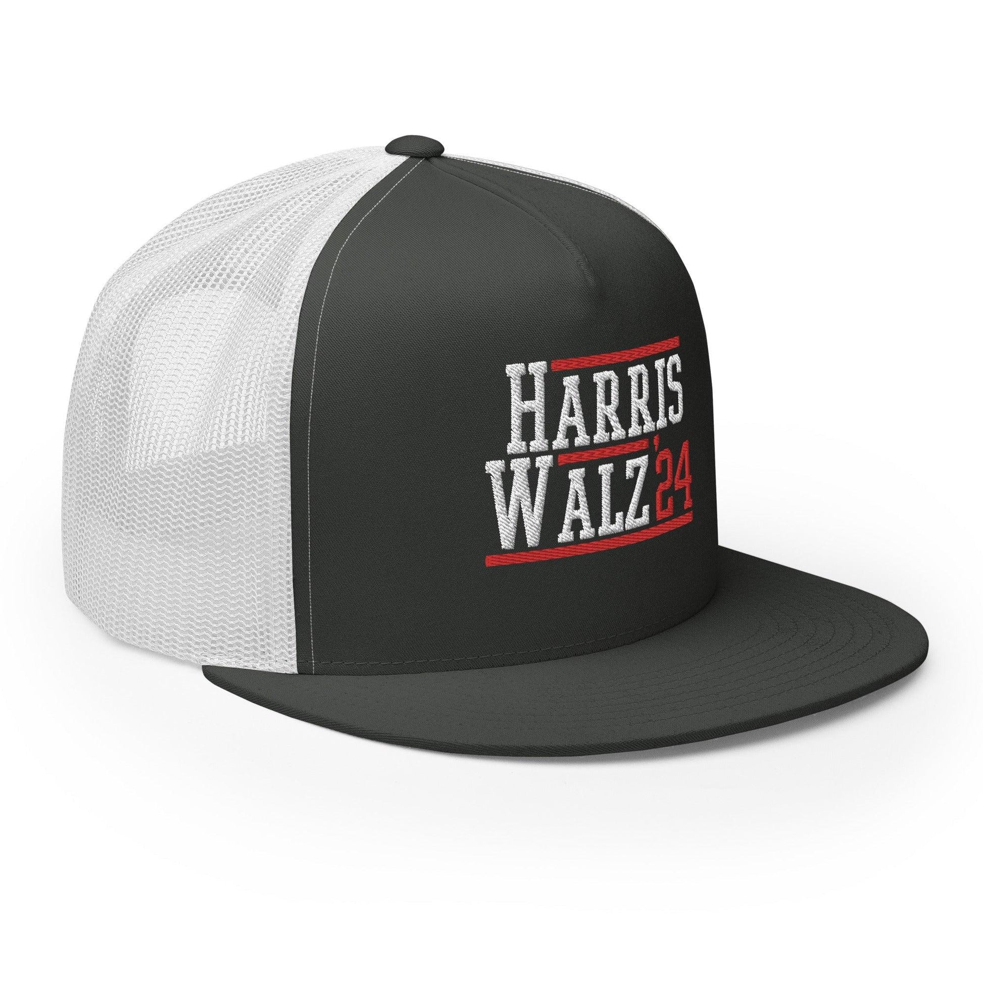 Harris Walz 2024 24 Flat Bill Brim Trucker Hat