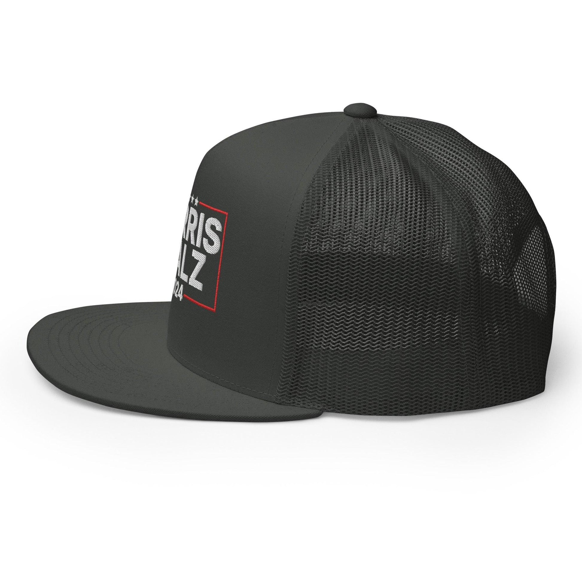 Harris Walz 2024 Flat Bill Brim Trucker Hat