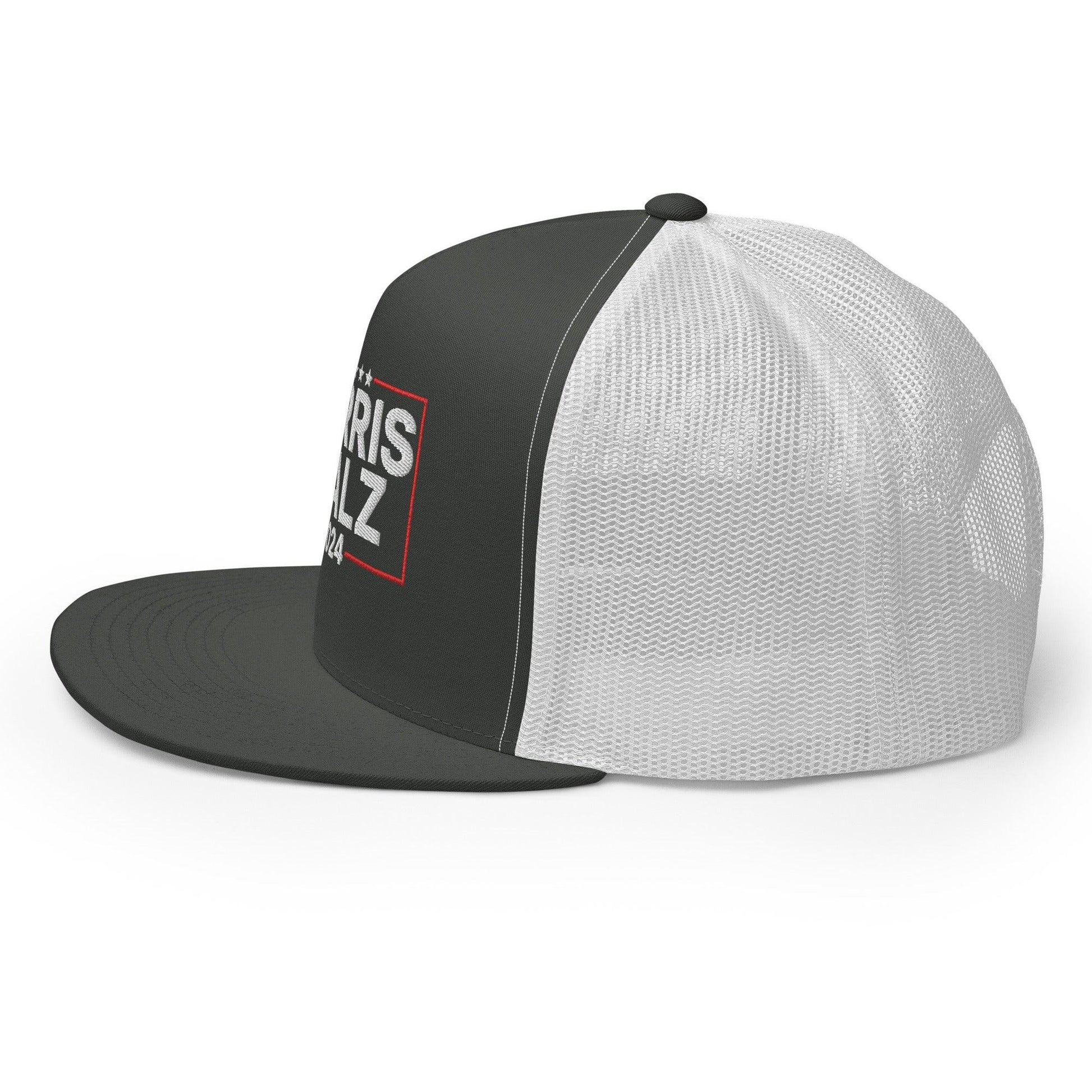 Harris Walz 2024 Flat Bill Brim Trucker Hat