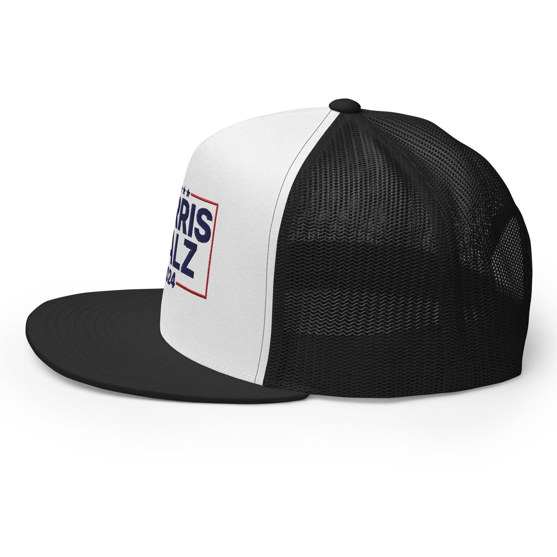 Harris Walz 2024 Flat Bill Brim Trucker Hat