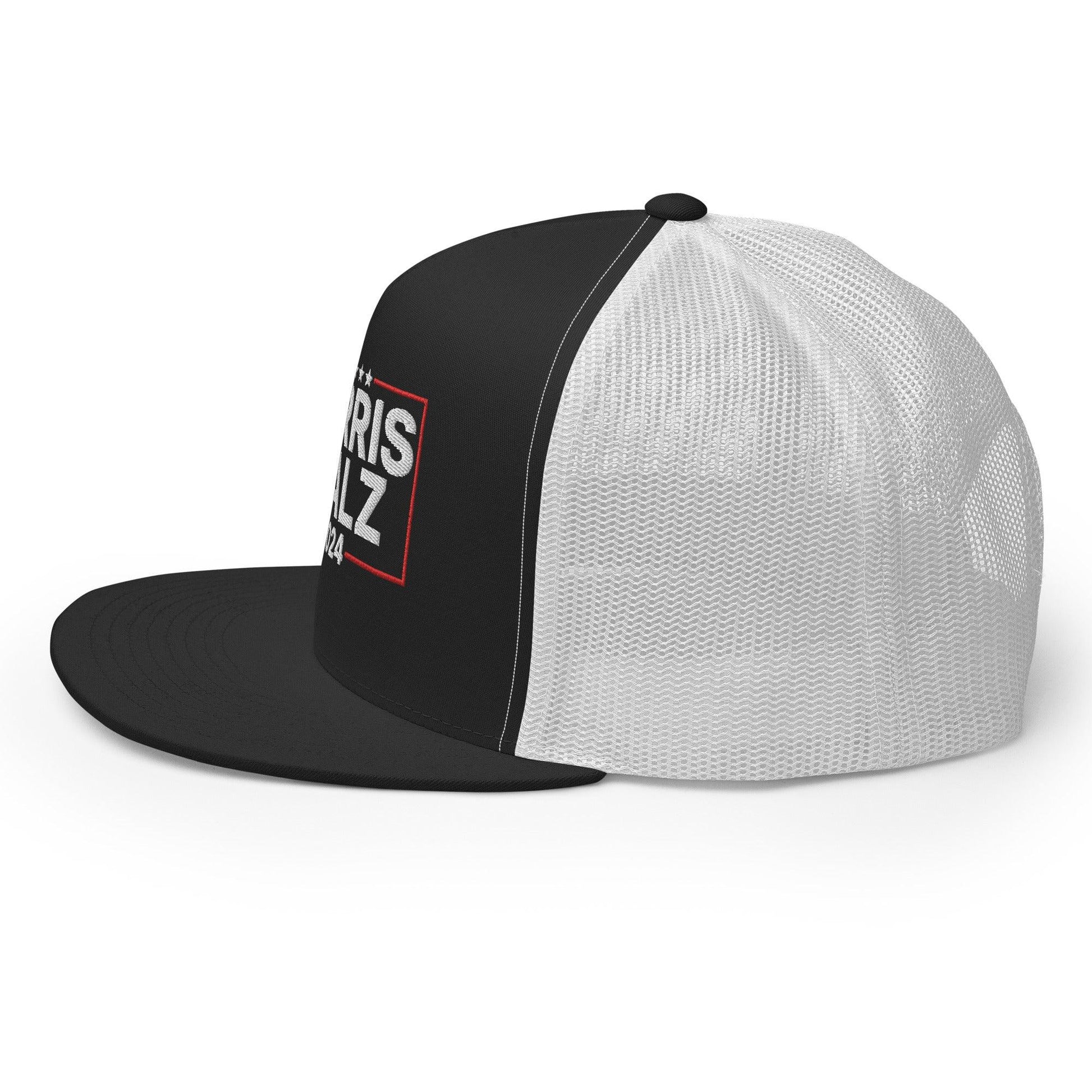 Harris Walz 2024 Flat Bill Brim Trucker Hat