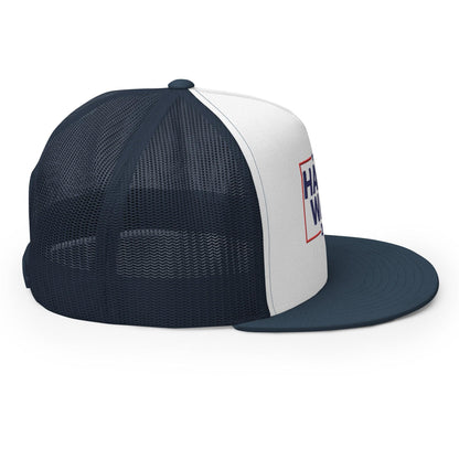 Harris Walz 2024 Flat Bill Brim Trucker Hat