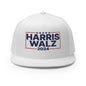 Harris Walz 2024 Flat Bill Brim Trucker Hat - White