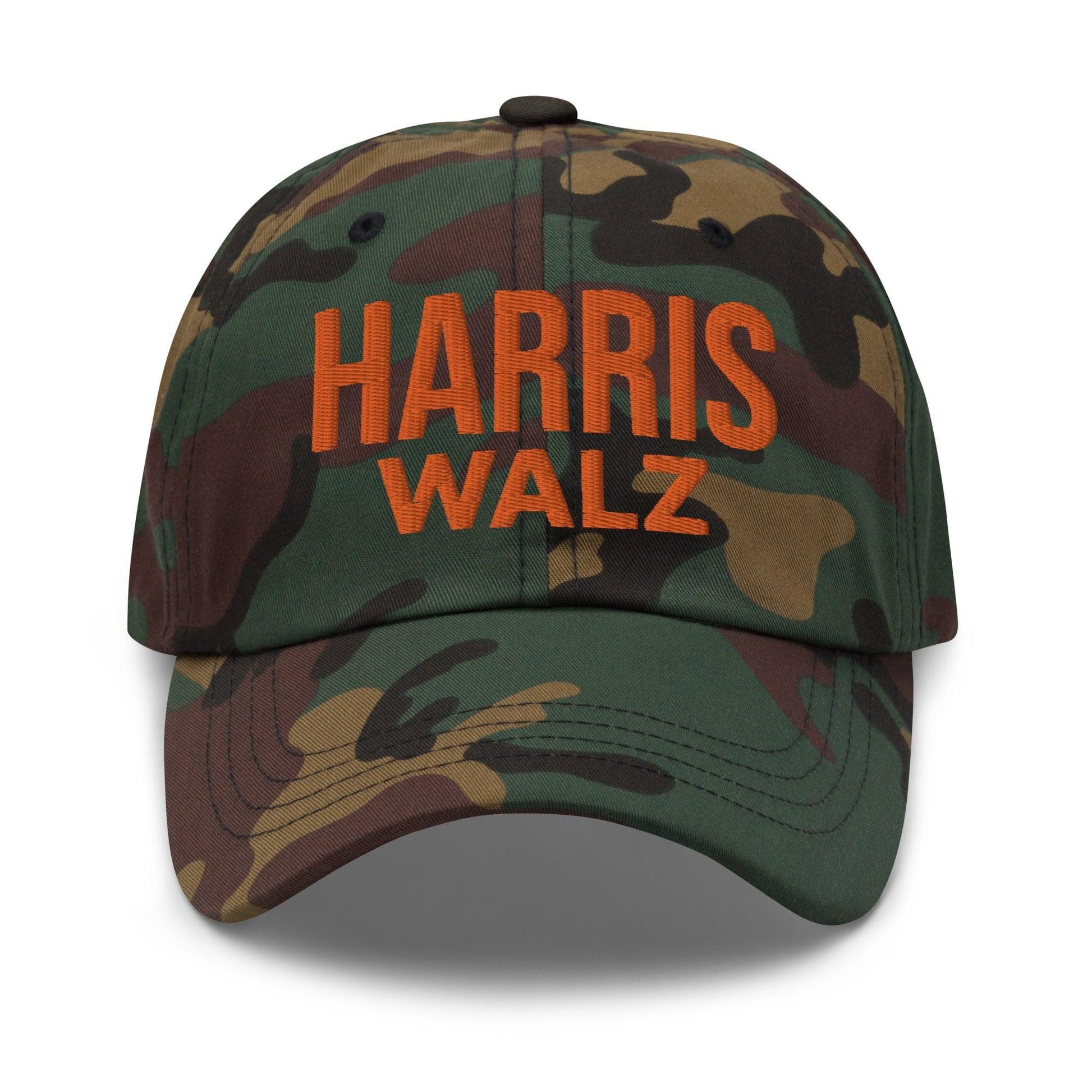 Harris Walz Embroidered Orange Camo Dad Hat