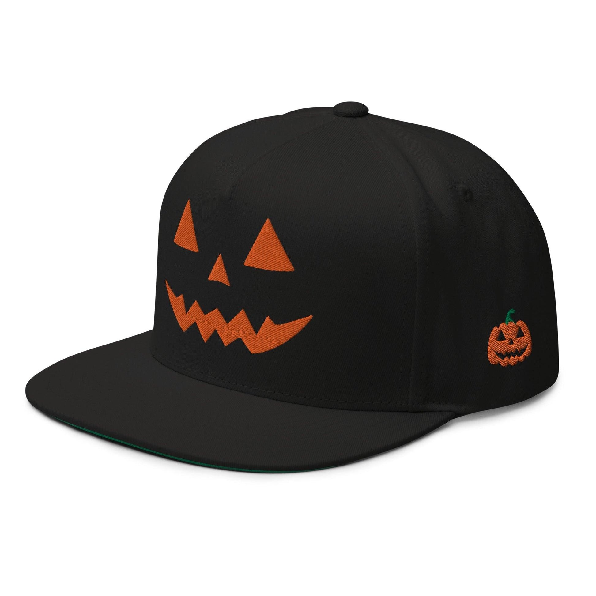 Harris Walz Jack-O’-Lantern Pumpkin Halloween Embroidered Flat Bill Brim 5 Panel Snapback Hat