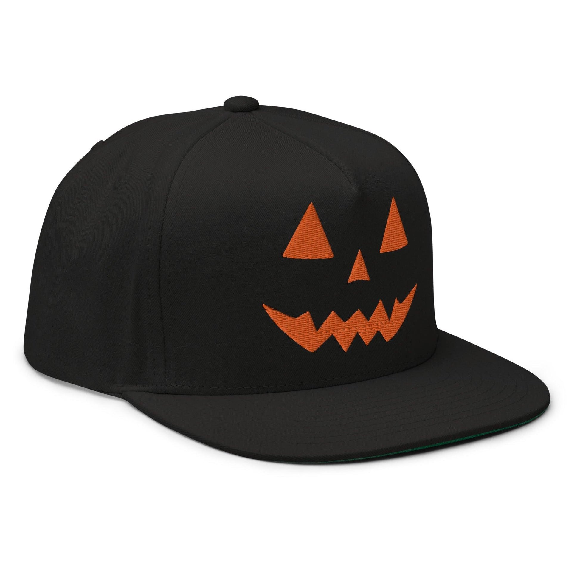 Harris Walz Jack-O’-Lantern Pumpkin Halloween Embroidered Flat Bill Brim 5 Panel Snapback Hat