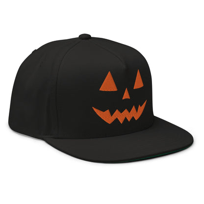 Harris Walz Jack-O’-Lantern Pumpkin Halloween Embroidered Flat Bill Brim 5 Panel Snapback Hat